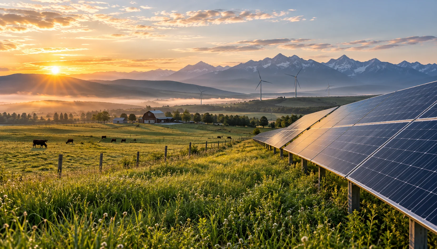 Illustrative solar-powered ranch infrastructure